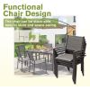 7 Pieces Patio Dining Set Outdoor Furniture With 6 Stackable Textilene Chairs And Large Table For Yard, Garden, Patio Furniture