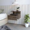 Nightstand Floating Flopini, Bedroom, Dark Walnut