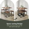 5 Pieces Metal Frame Dining Set with Compact Dining Table and 4 Stools