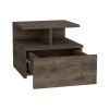 Nightstand Floating Flopini, Bedroom, Dark Walnut