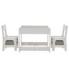 Children's Wooden Table And Chair Set With Two Storage Bags (One Table And Two Chairs) Grey And White