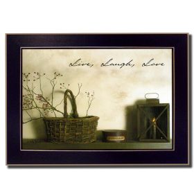 "Live, Laugh and Love" By Billy Jacobs, Printed Wall Art, Ready To Hang Framed Poster, Black Frame