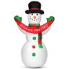 6 Feet Inflatable Christmas Snowman with LED Lights Blow Up Outdoor Yard Decoration