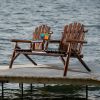 Outdoor Bench Adirondack Bench with Built-in Table, Wood Bench Garden Bench for Outdoors Porch Bench for Yard Garden Patio Outside Deck Firepit Pool