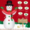 6 Feet Inflatable Christmas Snowman with LED Lights Blow Up Outdoor Yard Decoration