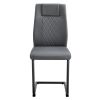 Modern dining chair with faux leather cushioned seats - dining chair with metal legs, suitable for kitchen, living room, bedroom