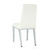 Modern simple light luxury dining chair White chair Home bedroom stool back PU electroplated chair legs (set of 2)