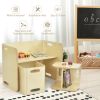 3 Pieces Kids Wooden Table and Chair Set