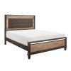 Modern Rustic Style 1pc Queen Bed Upholstered Headboard with LED Light 2-Tone Finish Wooden Bedroom Furniture