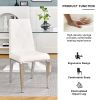 Modern simple light luxury dining chair White chair Home bedroom stool back PU electroplated chair legs (set of 2)