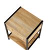 Set of 2, 15.74" Rattan End table with drawer, Modern nightstand, metal legs,side table for living room, bedroom,natural