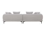 Mid-Century Modern Sofa Couch 4-Seater Fabric Sofa for Livingroom, Office ,Apartment, Business Lounge, Waiting Area, Hotel Lobby (Beige)