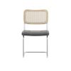 Set of 2;  Leather Dining Chair with High-Density Sponge;  Rattan Chair for Dining room;  Living room;  Bedroom;  Gray