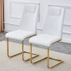 Modern dining chairs, dining room chairs, and golden leg cushioned chairs made of artificial leather, suitable for kitchens, living rooms, bedrooms