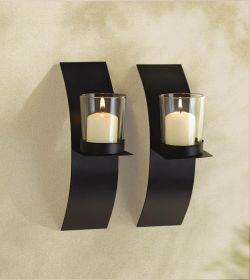 Contemporary Wall-Mounted Candle Sconce Set for Modern Home Decor