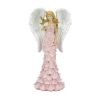 Solar Powered Pink Rose Angel Statue