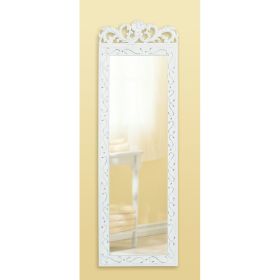 Elegant White Wood Wall Mirror for Home Decor