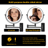 8 Inch Wall-Mounted Makeup Mirror, Double Sided 1x/10x Magnifying Makeup Mirror, 3 Colour Lights Touch Screen Dimmable Bathroom Mirror