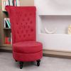 Royal Velvet High Back Armless Chair;  Retro Elegant Luxury Throne Chair;  Upholstered Tufted Accent Seat w/Storage for Dressing Room;  Living Room;