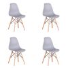 Set of 4 Modern Style Dining Chair, Shell Lounge Plastic Chair for Kitchen, Dining, Bedroom