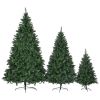 8FT, 6FT, 4FT Pre-Lit Green Pine Artificial Christmas Tree, Set of 3 Hinged Xmas Trees with 820 Warm-Yellow LED Lights and 2539 Branch Tips