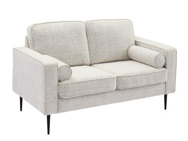 Living Room Upholstered Sofa with high-tech Fabric Surface/ Chesterfield Tufted Fabric Sofa Couch, Large-White. (Color: as Pic)