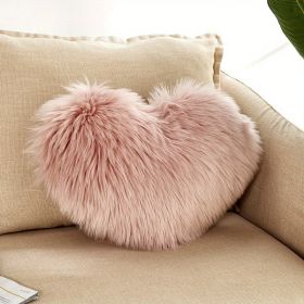 1pc Boho Love Heart Plush Throw Pillow - Fluffy Luxury Cushion for Couch, Sofa, Bed - Detachable and Machine Washable Home Decor (Color: pink, size: 40*50cm/15.7*19.7")