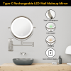 8 Inch Wall-Mounted Makeup Mirror, Double Sided 1x/10x Magnifying Makeup Mirror, 3 Colour Lights Touch Screen Dimmable Bathroom Mirror