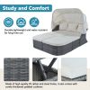 Outdoor Patio Furniture Set Daybed Sunbed with Retractable Canopy Conversation Set Wicker Furniture