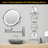 8 Inch Wall-Mounted Makeup Mirror, Double Sided 1x/10x Magnifying Makeup Mirror, 3 Colour Lights Touch Screen Dimmable Bathroom Mirror