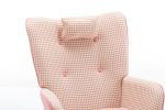 35.5 inch Rocking Chair, Soft Houndstooth Fabric Leather Fabric Rocking Chair for Nursery