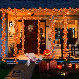 3 Pack Fall Garland with Pumpkin Lights & Enlarged Maple Fall String Lights Halloween Pumpkins Lights (size: 24 inch)