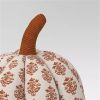 Block Print Shaped Pumpkin Throw Pillow Neutral/Orange