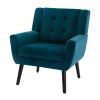 Modern Soft Velvet Material Ergonomics Accent Chair Living Room Chair Bedroom Chair Home Chair With Black Legs For Indoor Home