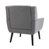 Modern Soft Linen Material Ergonomics Accent Chair Living Room Chair Bedroom Chair Home Chair With Black Legs For Indoor Home