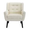 Modern Soft Linen Material Ergonomics Accent Chair Living Room Chair Bedroom Chair Home Chair With Black Legs For Indoor Home