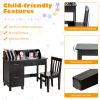 Kids Wooden Writing Furniture Set with Drawer and Storage Cabinet