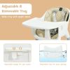 4 in 1 Baby Convertible Toddler Table Chair Set with PU Cushion