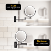 8 Inch Wall-Mounted Makeup Mirror, Double Sided 1x/10x Magnifying Makeup Mirror, 3 Colour Lights Touch Screen Dimmable Bathroom Mirror