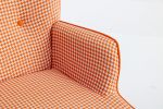 35.5 inch Rocking Chair, Soft Houndstooth Fabric Leather Fabric Rocking Chair for Nursery