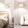 Floor Lamp with 3 Color Temperatures Standing Lamp with Adjustable Beige Linen Lampshade Tall Lamps, 9W LED Bulb Included