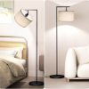 Floor Lamp with 3 Color Temperatures Standing Lamp with Adjustable Beige Linen Lampshade Tall Lamps, 9W LED Bulb Included