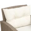 Outdoor, Patio Furniture Sets, 4 Piece Conversation Set Wicker Ratten Sectional Sofa with Seat Cushions(Beige Brown)