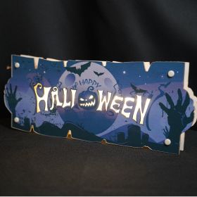 Halloween Sign for Front Door Welcome Sign Home Party Outdoor Wall Decor (Color: PURPLE)