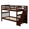 Stairway Twin-Over-Twin Bunk Bed with Storage and Guard Rail for Bedroom, Dorm