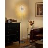 Modern Crystal Floor Lamp (9-Light, 70-Inch, Chrome), Standing Lamp with Footswitch, LED Floor Lamp (Bulbs NOT Included)