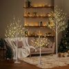 4/6/8 feet Birch Tree,Warm White, for Home,Festival, Party, and Christmas Decoration, Indoor and Outdoor Use home decor