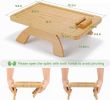 Bamboo Sofa Clip on Side Table for Wide Couches Arm, Foldable Couch Tray with 360¬∞ Rotating Phone Holder