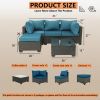 Patio Furniture Set 5 Pieces Wicker Outdoor Conversation Set All-Weather Sectional Patio Sofa with Water Resistant Thick Cushions and Coffee Table for