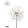 Modern Crystal Floor Lamp (9-Light, 70-Inch, Chrome), Standing Lamp with Footswitch, LED Floor Lamp (Bulbs NOT Included)